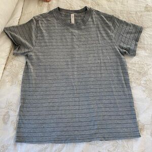 Lululemon All Yours Tee Short Serve Stripe Heathered Medium Grey Black